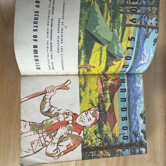 BSA Boy Scout Handbook 6th Ed. 2nd Print 1960 Norman Rockwell Cover - Picture 3 of 13